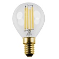 Fantasia LED kogellamp E14 G45 4W, helder glas met kooldraadeffect, 2700K warm wit licht, dimbaar