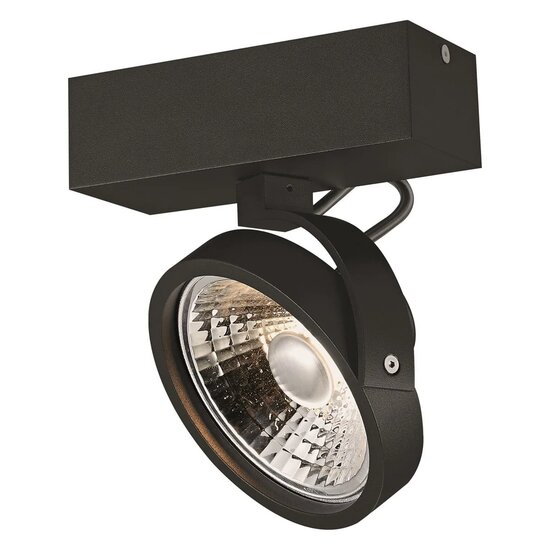 Fantasia Pulse-1 plafondlamp zwart, incl. 1x AR111 LED 12W 2700K 1386 lumen, dimbaar en richtbaar
