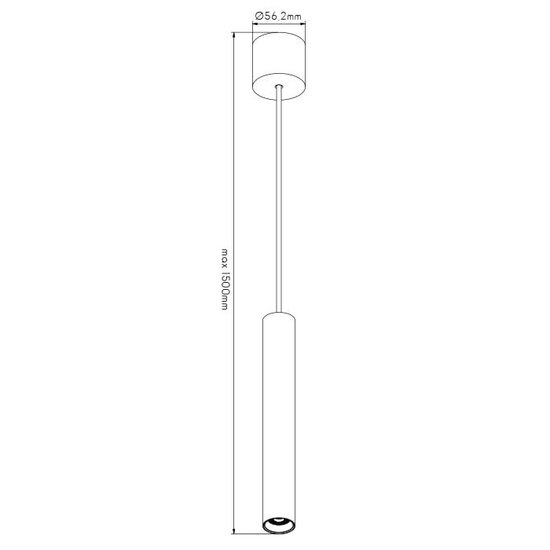 Fantasia Fantasia Lopal suspension noire, tube aluminium, LED 4W 360 lumens, 2700K blanc chaud, dimmable, IP20