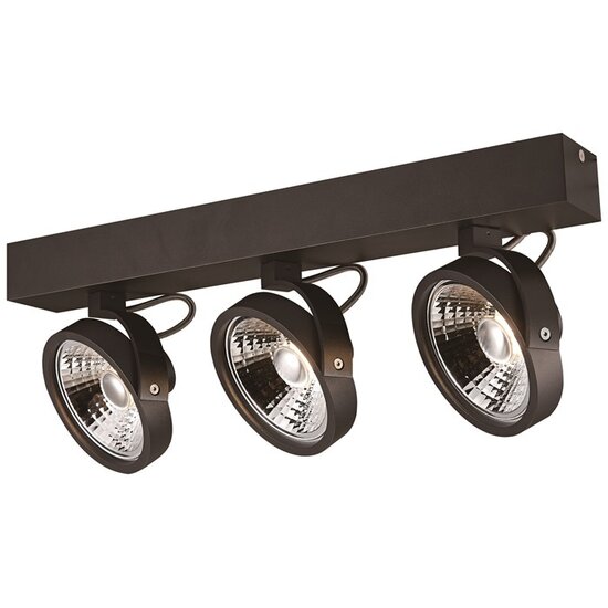 Plafonnier noir Fantasia Pulse-2, 2 spots AR111 LED orientables 12W 2700K 1386 lumens, dimmable, IP20