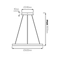 Fantasia Guri lámpara colgante LED redonda blanca, Ø60cm, 54W, 3000K blanco cálido, regulable, ilumina arriba y abajo