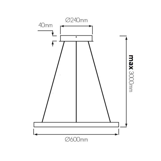 Fantasia Guri suspension LED ronde blanche, Ø60cm, 54W, 3000K blanc chaud, dimmable, éclaire vers le haut et le bas