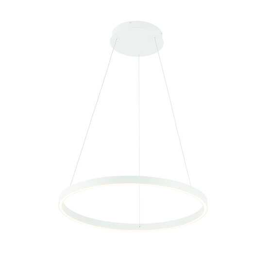 Fantasia Guri suspension LED ronde blanche, Ø60cm, 54W, 3000K blanc chaud, dimmable, éclaire vers le haut et le bas