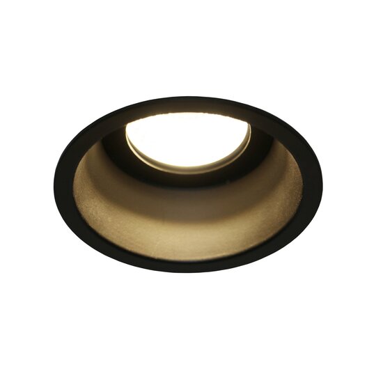 Fantasia TETIZ inbouwspot GU10, zwart staal, diameter 100 mm, gatmaat 90 mm, 30° richtbaar, lamp niet inbegrepen