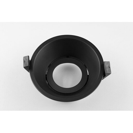 Fantasia TETIZ inbouwspot GU10, zwart staal, diameter 100 mm, gatmaat 90 mm, 30° richtbaar, lamp niet inbegrepen
