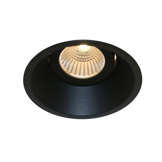 Fantasia TETIZ inbouwspot GU10, zwart staal, diameter 100 mm, gatmaat 90 mm, 30° richtbaar, lamp niet inbegrepen