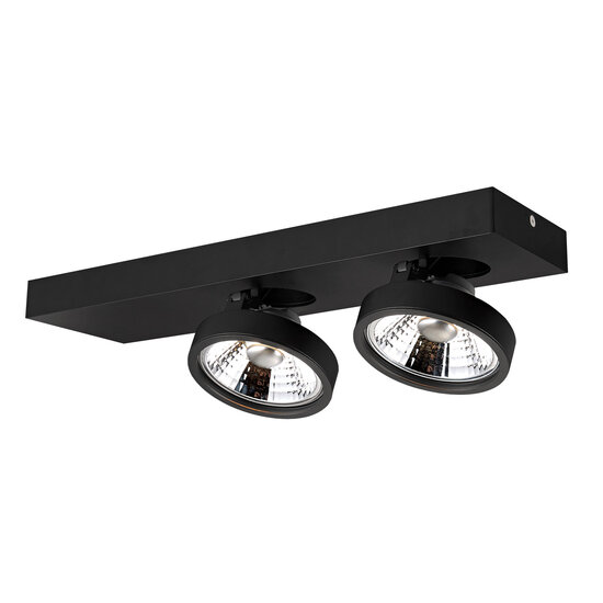 Fantasia Fantasia Aeon plafondspot 2x AR111 12W zwart, richtbaar, dimbaar, 2700K, lampen inbegrepen