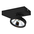 Fantasia Fantasia AEON plafondspot met 1x AR111 12W LED, 1386 lumen, 2700K warm wit, dimbaar, zwart gelakt metaal