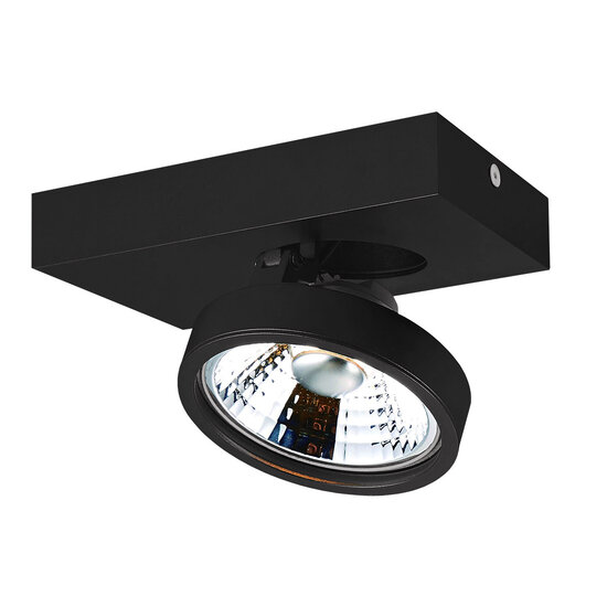 Fantasia Fantasia AEON plafondspot met 1x AR111 12W LED, 1386 lumen, 2700K warm wit, dimbaar, zwart gelakt metaal