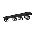 Fantasia Fantasia Aeon-4 plafondspot 4x AR111 12W zwart, richtbaar, dimbaar, 2700K, lampen inbegrepen