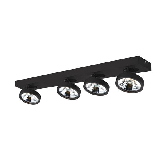 Fantasia Aeon-4 ceiling spotlight with 4x AR111 12W LED spots, 1130 lumens, 2700K warm white, dimmable, adjustable, black