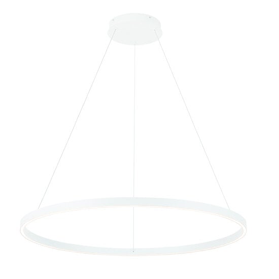 Fantasia Guri round LED pendant light, white, Ø90cm, 76W, 3000K, dimmable, light up and down