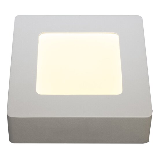 Fantasia Fluke square wall light 120x120 mm, 6W, white with black rim, dimmable, 3000K