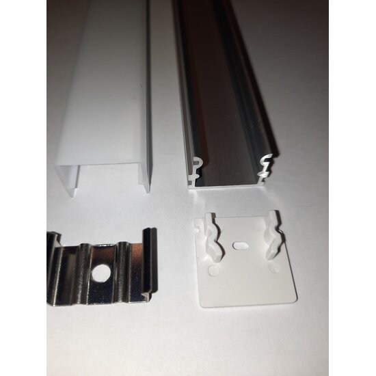 Fantasia Fantasia Styxx profilé LED en saillie 21 mm, 3 mètres, cache mat, aluminium, pour rubans LED