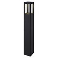 Fantasia poteau de jardin carré noir, 65 cm de haut et 8,5 cm de large, avec LED 7W intégrée (3000K, 595 lumens) et IP65