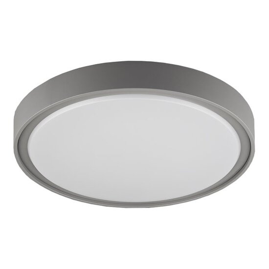 Fantasia QIJO round ceiling lamp grey, IP65, 260 mm diameter, 16W SMD LED, 1800 lumen, 3000K warm white
