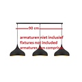 Fantasia elongated surface-mounted base with 3 drill holes for pendant lamps, black, 90 cm