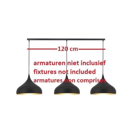 Fantasia base en saillie 120 cm pour suspensions, blanc, 3 trous avec serre-câbles, acier, IP20, 220-240V