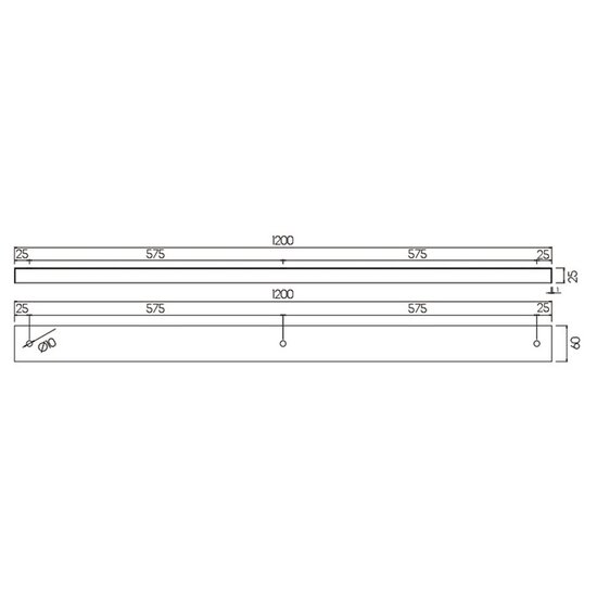 Fantasia base en saillie 120 cm pour suspensions, blanc, 3 trous avec serre-câbles, acier, IP20, 220-240V