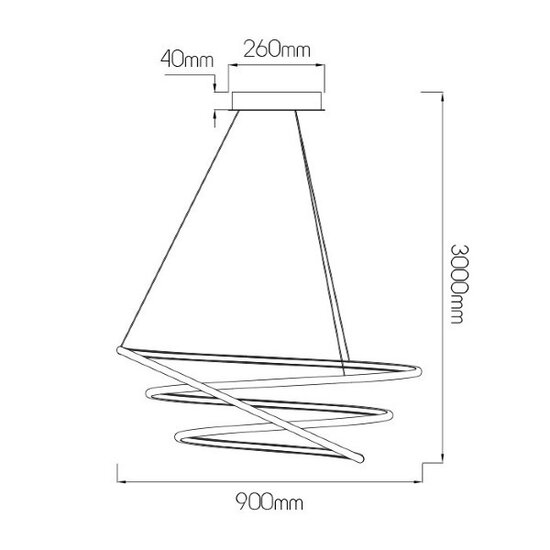 Fantasia BOA spiralförmige LED-Pendelleuchte weiß Ø900mm, 105W, dimmbar, 3m Kabel