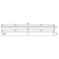Fantasia plaque de base en saillie 120 cm pour suspensions, 3 trous, acier, noir, IP20