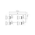 Fantasia plafondlamp roest vierkant, 4x GU10 5W LED (400 lumen, 2700K), aluminium, IP20, dimbaar