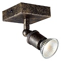 Fantasia STUGA vierkante plafondlamp in roestkleur met 1 richtbare GU10 LED-spot van 5 W
