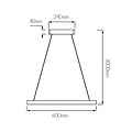 Fantasia design hanglamp vierkant wit 60x60 cm, 65W LED, 3575 lumen, 3000K warm wit, dimbaar, IP20