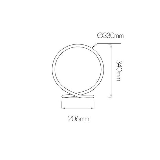 Lampe de table Fantasia BOA noire avec LED SMD 25W intégrée, 3000K blanc chaud, 875 lumens, dimmable, 33 x 34 cm