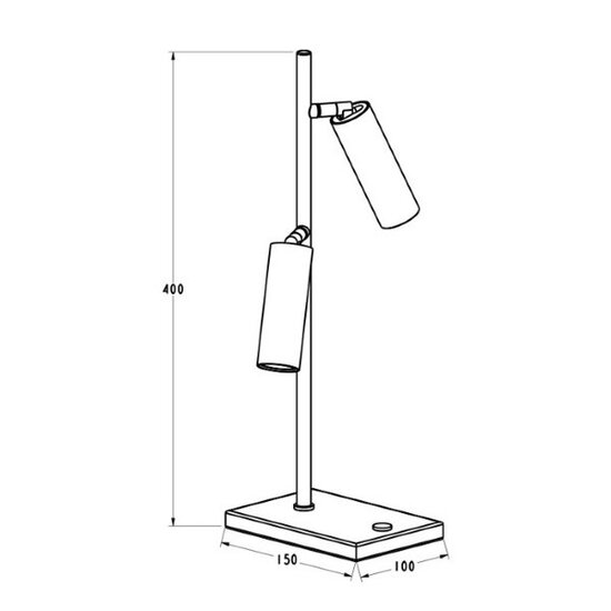 Fantasia Fantasia Lopal Tischlampe mit 2 verstellbaren LED-Spots aus weißem Aluminium, dimmbar per Touch