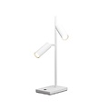 Fantasia Fantasia Lopal tafellamp met 2 verstelbare LED-spots in wit aluminium, dimbaar via touchbediening