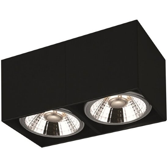 Fantasia Fantasia BOX-2L rechteckige Deckenlampe mit 2 dimmbaren AR111 LED-Spots, 12W, schwarz
