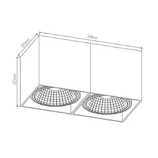 Plafonnier rectangulaire Fantasia BOX-2L, 2 spots AR111, blanc