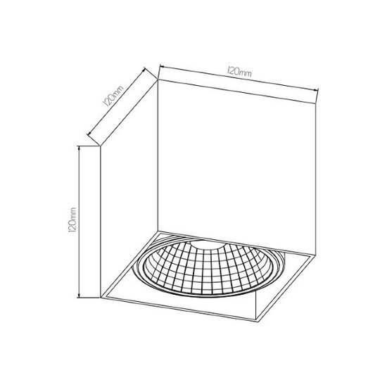 Fantasia Fantasia BOX-1L foco de superficie cuadrado negro, aluminio, incl. AR111 LED 12W 2700K 1130 lm, regulable, IP20