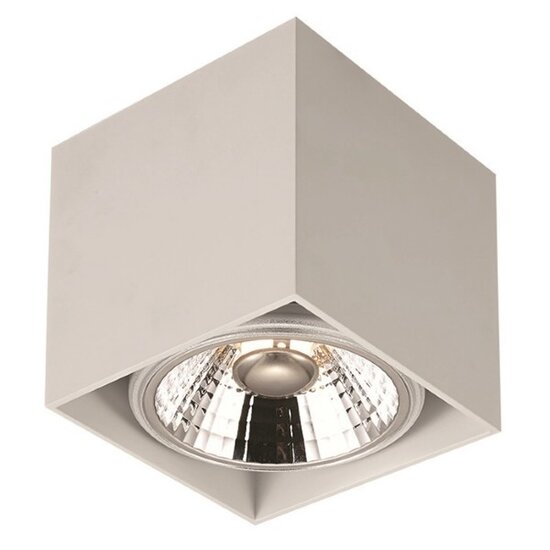 Fantasia Plafonnier carré Fantasia BOX-1L avec 1 spot LED AR110 dimmable de 12 watts, blanc