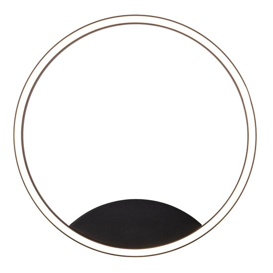 Fantasia Fantasia ORSO ring-shaped wall and ceiling lamp in black, dimmable, with 25W LED and 3000K warm white light