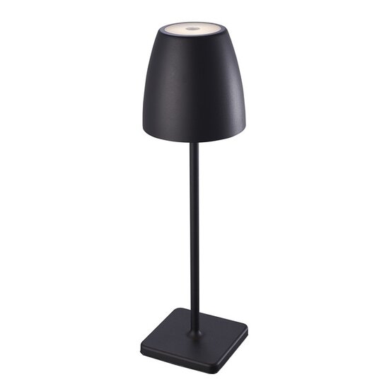 Fantasia INA lampe de table portable et rechargeable en noir, IP54, commande tactile, dimmable en 3 étapes