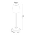 Fantasia INA lampe de table portable et rechargeable en noir, IP54, commande tactile, dimmable en 3 étapes