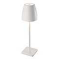 Fantasia Ina lampe de table rechargeable blanche, IP54, 180 lumens, 3000K blanc chaud, dimmable en 3 étapes