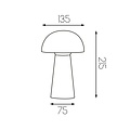 Fantasia Boleto lampe de table LED rechargeable, IP44, blanc mat, dimmable, 4,7W 170 lumens, USB