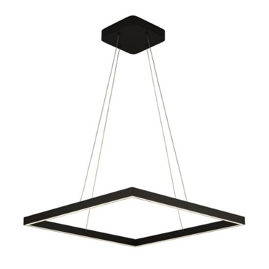 Fantasia GURI lámpara colgante LED cuadrada negra 60x60cm, 64W, 3000K, 2275 lúmenes, regulable