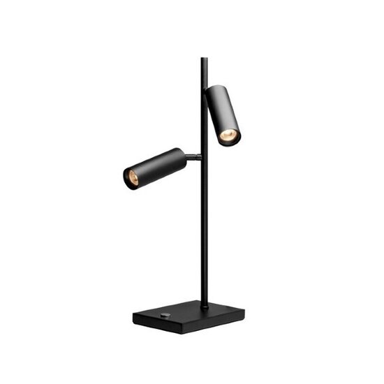 Fantasia Fantasia Lopal lampe de table noire avec 2 spots orientables, LED COB dimmable, 2700K blanc chaud