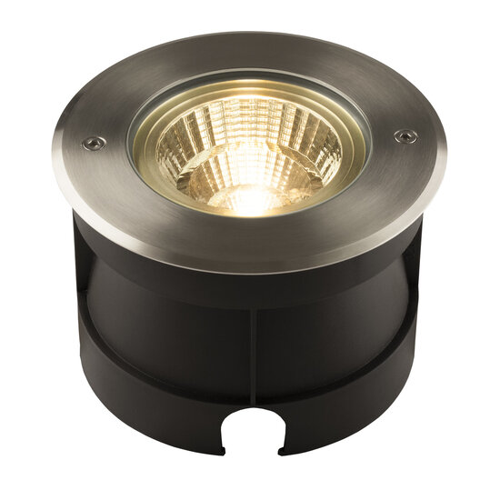 Spot de sol Fantasia FURI avec LED COB 15W, 1200 lumens, 3000K blanc chaud, IP67 étanche, diamètre 180mm, pour extérieur.