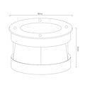 Fantasia Furi grondspot 15W COB LED, 1200 lumen, 3000K warm wit licht, IP67 waterdicht, diameter 180 mm, grijs aluminium, energieklasse F.
