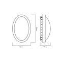 Fantasia Milo ovale wandlamp voor buiten, SMD LED 8W ingebouwd, 840 lumen, 3000K, IP65, met afdekring in zwart, wit en grijs