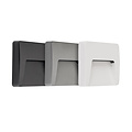 Aplique de pared LED Fantasia SIBO IP65 cuadrado, 310 lm, 3000K, con tapa negra, blanca y gris
