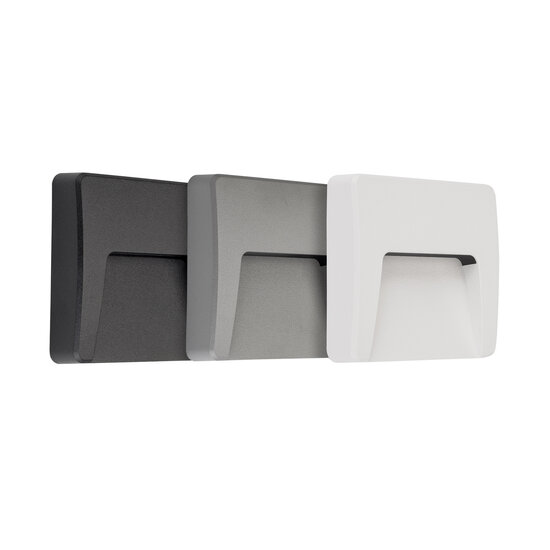 Fantasia SIBO LED buitenwandlamp IP65 vierkant, 310 lm, 3000K, incl. zwarte, witte en grijze cover