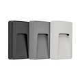 Fantasia SIBO LED aplique de pared exterior, rectangular, IP65, 2,8W / 310 lúmenes, 3000K, con tapa negra, blanca y gris