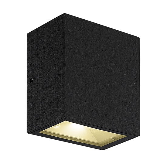 Fantasia Milos aplique de pared negro, acero y metacrilato, 2x 4,5W COB LED, 920 lúmenes, 3000K, IP65 exterior