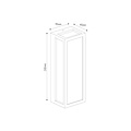Applique murale Fantasia Kelso pour extérieur, aluminium et verre, douille E27 max 15W, noir mat, IP65, hauteur 265 mm